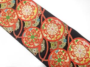 源氏車に花・古典柄織り出し　子供帯